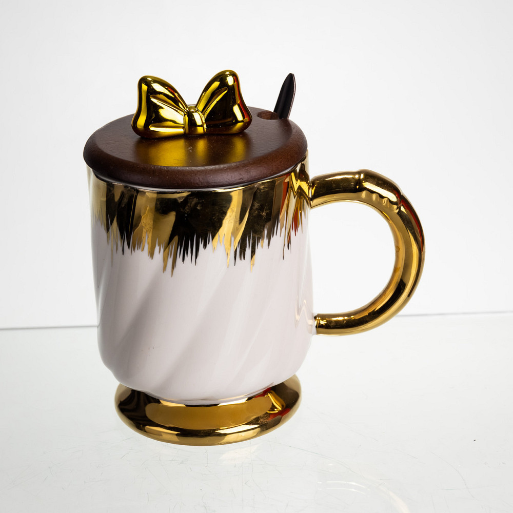 Чашка "Золотий Вихор" з кришкою та ложкою 450 мл Київ - фото 1