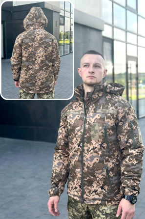 Армійська вітрозахисна куртка піксель осіння штурмова водовідштовхувальна куртка для військовослужбовців   WAR Львів