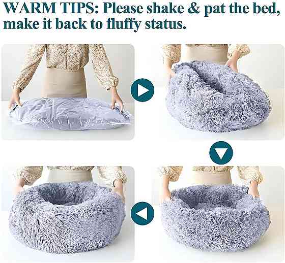 М’яке лежанка-ліжко для собак і котів RESTEQ 60 см — затишне спальне місце для вашого улюбленця Київ