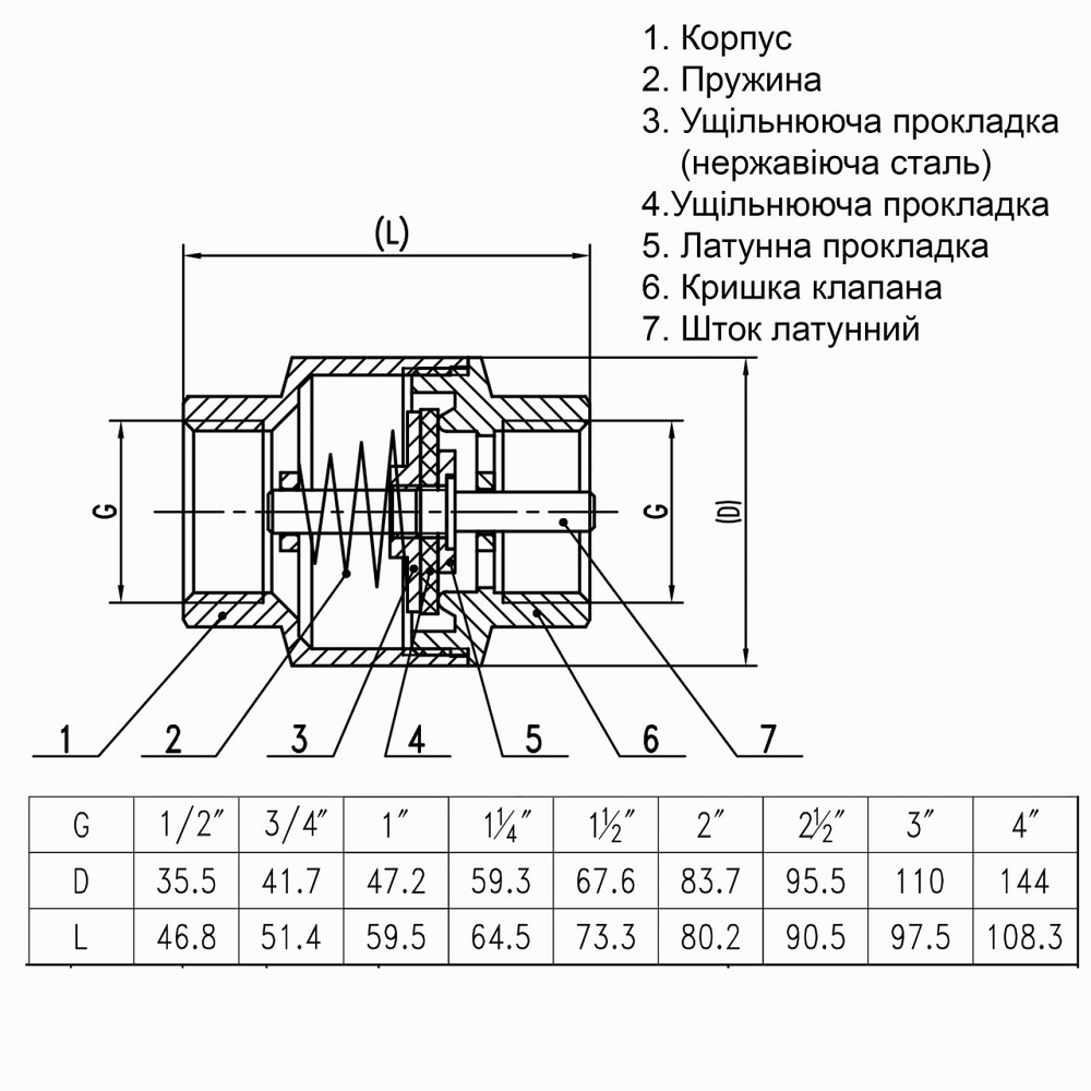Клапан обратного хода воды SOLOMON 2 1/2″ 0036022 лат. шток (000020479) Киев - изображение 3