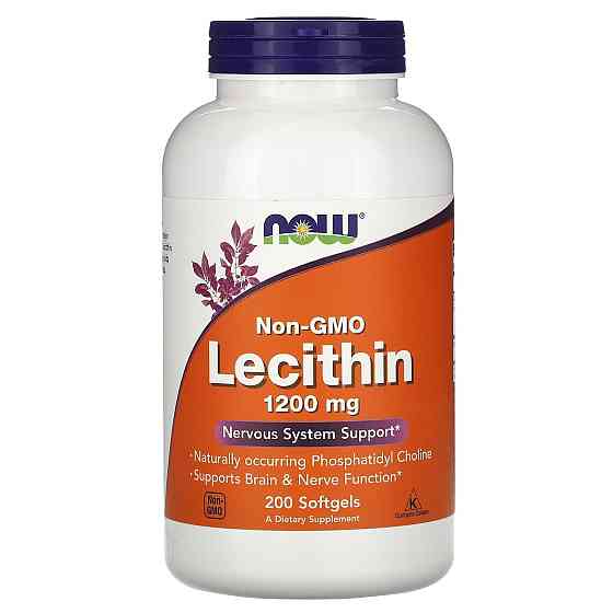 Лецитин, Lecithin, Now Foods, 1200 мг, 200 гелевых капсул Луцьк