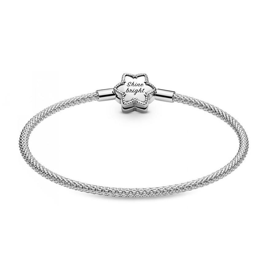 Срібний браслет для намистин Пандора -бангл"Сяй яскраво" сітчатий 598616C01 MasterSem Київ - фото 2