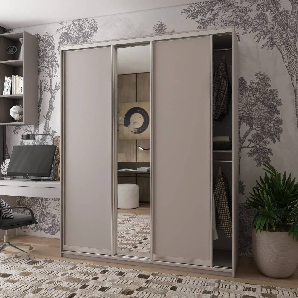 Шкаф-купе Doros Сити Лайт Кашемир 2 ДСП/1 зеркало 180х60х225 (80736371) Днепр - изображение 1