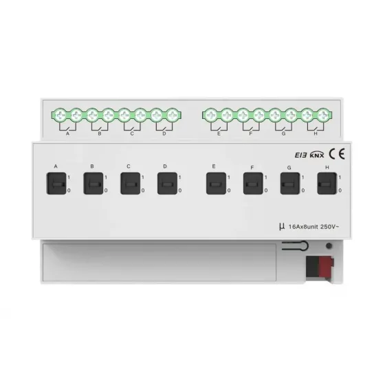 Модуль перемикачів на 8 каналів, 16A, KNX Akubela KXAC-B1R8A16 (00-00002687) Киев