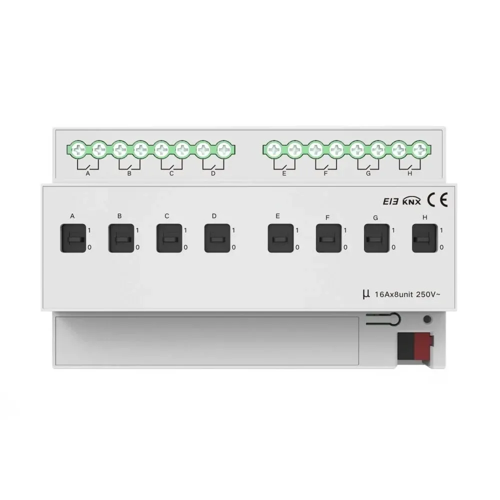 Модуль перемикачів на 8 каналів, 16A, KNX Akubela KXAC-B1R8A16 (00-00002687) Киев - изображение 2
