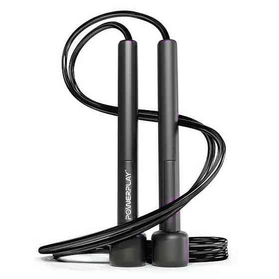 Скакалка PowerPlay 4201 Basic Jump Rope Чорна (2,8m.) Луцк