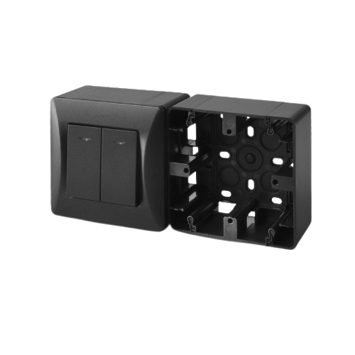 Коробка накладного монтажу одинарна чорний графіт Videx BINERA VF-BNMB1-BG Житомир - изображение 1