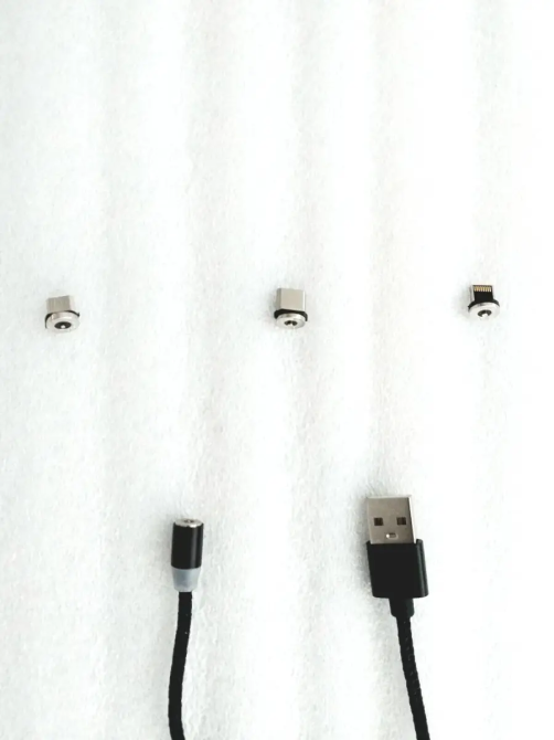 Магнітний кабель для зарядки телефону та планшету 3в1 з круглими роз'ємами (Micro, Lightning, Type-C) M3 Одеса - фото 6