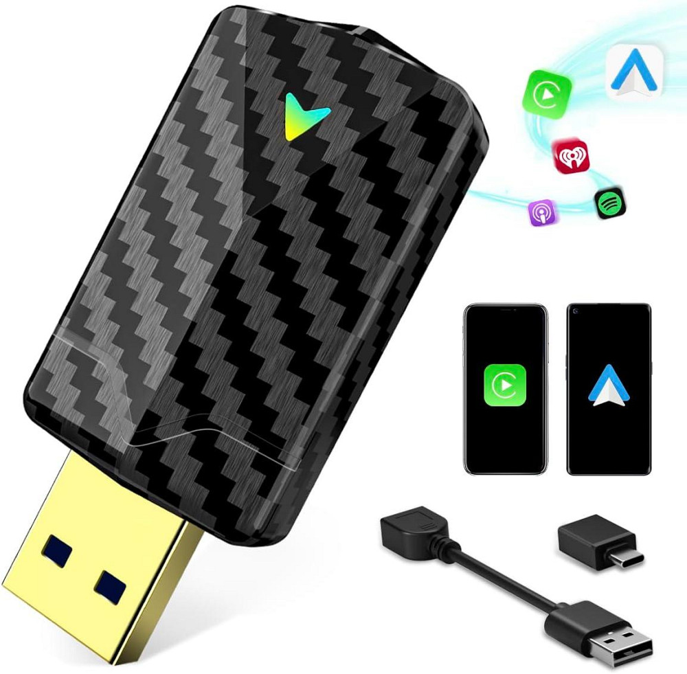 Бездротовий адаптер для CarPlay Android Auto, для авто з дротовим Карплей, WiFi Bluetooth підтримка iOS 10+/Android 11+ Київ - фото 1