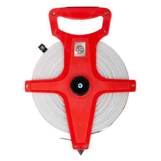 Рулетка геодезична, з полотном зі скловолокна, 100 м, 13 мм INTERTOOL MT-0760 Київ