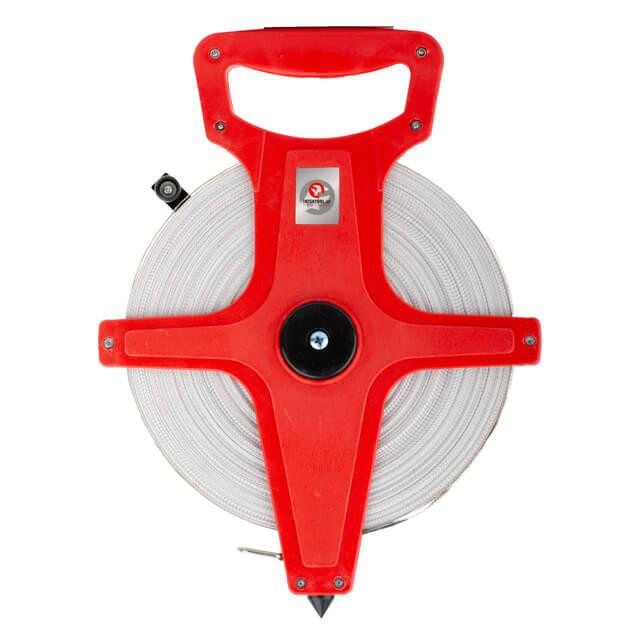 Рулетка геодезична, з полотном зі скловолокна, 100 м, 13 мм INTERTOOL MT-0760 Київ - фото 4