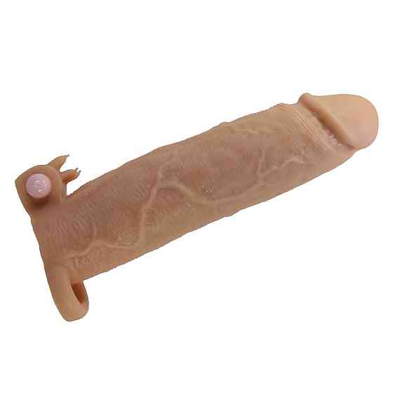 Насадка на пеніс з вібро PRETTY LOVE- Xerxes – Penis Sleeve with Vibrating Ring, Flesh Color, 22 cm Sex Aura Київ
