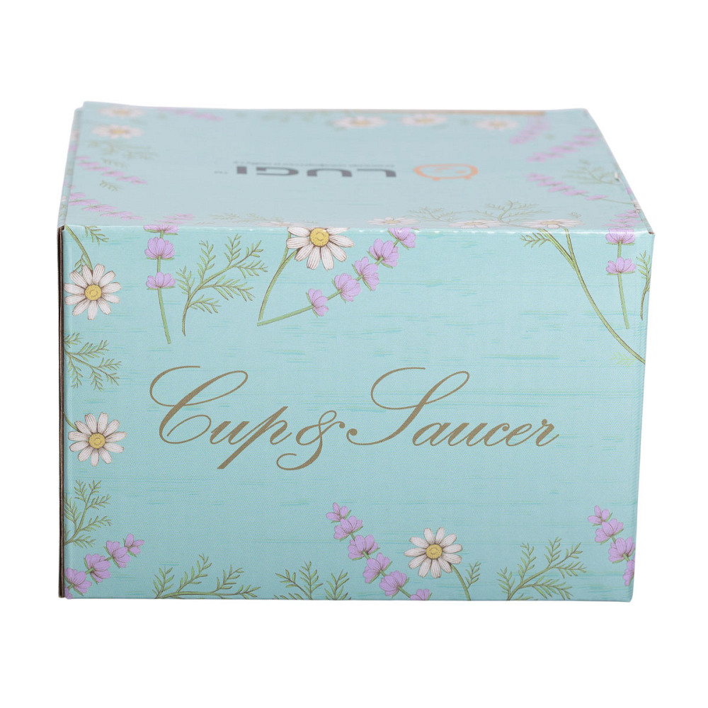 порцелянова чашка з блюдцем 250 мл з квітами Рожева RX-N24723P Коломия - фото 4