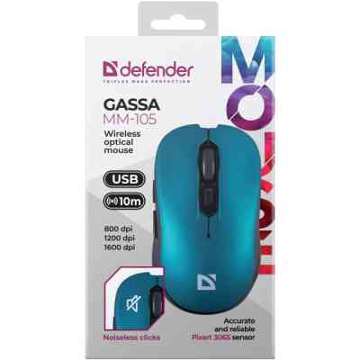 Мишка Defender Gassa MM-105 Wireless Turquoise (52102) Вінниця