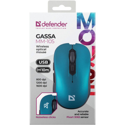 Мишка Defender Gassa MM-105 Wireless Turquoise (52102) Вінниця - фото 5