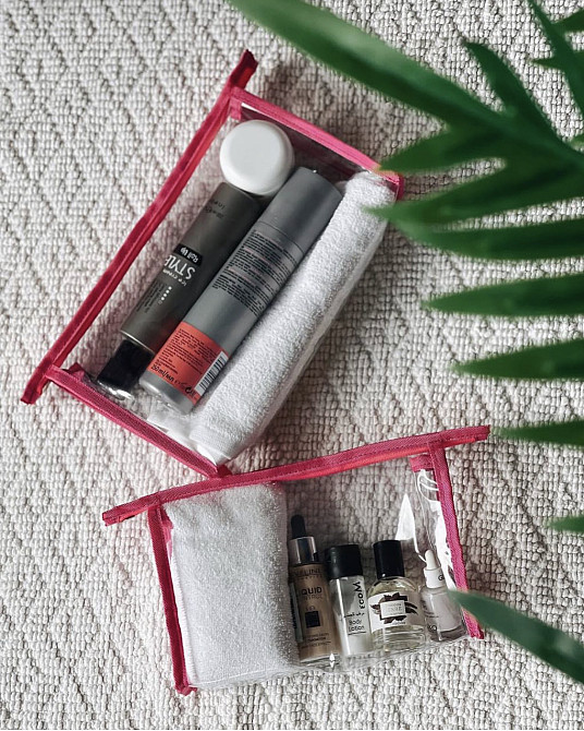 Набор силиконовых косметичек для путешествий 2шт (Розовый) Сумы - изображение 1