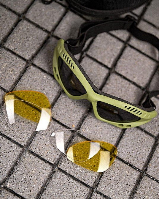 Тактические защитные очки с сменными линзами, вентилируемые  олива ПП7829 Одесса - изображение 3