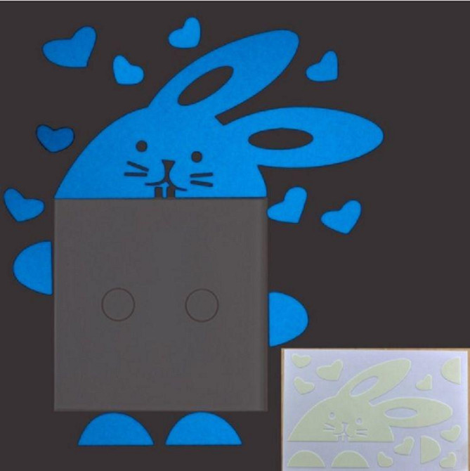 Светящаяся наклейка "Зайка с сердечками" Київ - фото 1