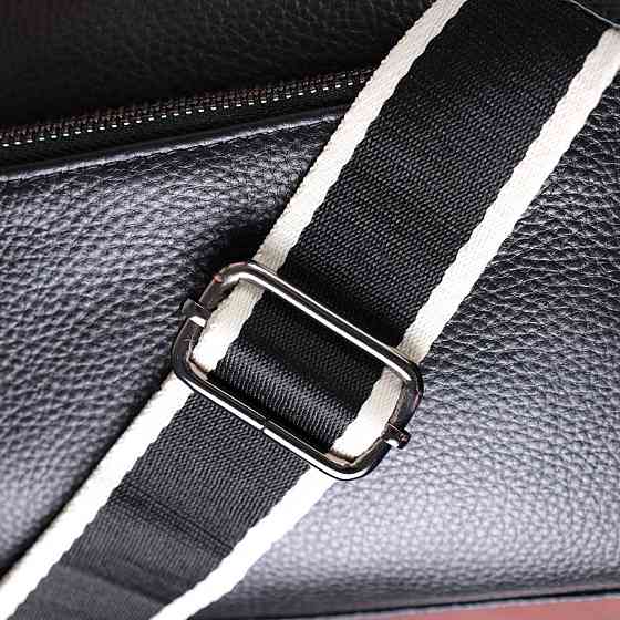 Прямоугольная женская сумка с карманами из натуральной кожи Vintage 22597 Черная Киев