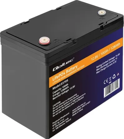 Акумулятор літій-залізо-фосфатний Qoltec LiFePO4 12.8V 100Ah (1280Wh) з BMS для інвертора ДБЖ котла Тернопіль