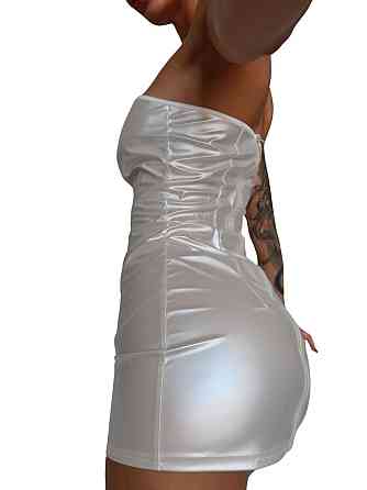 Мини-платье D&A, L, white, nylon-lycra открытые плечи с молнией на всю длину Sex Aura Киев