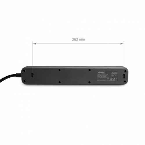 Мережевий подовжувач із заземленням 4 розетки/1USB-A/1Type-C 3м з кнопкою чорний VF-PD43G1QC1PD-B Oncord Videx Житомир