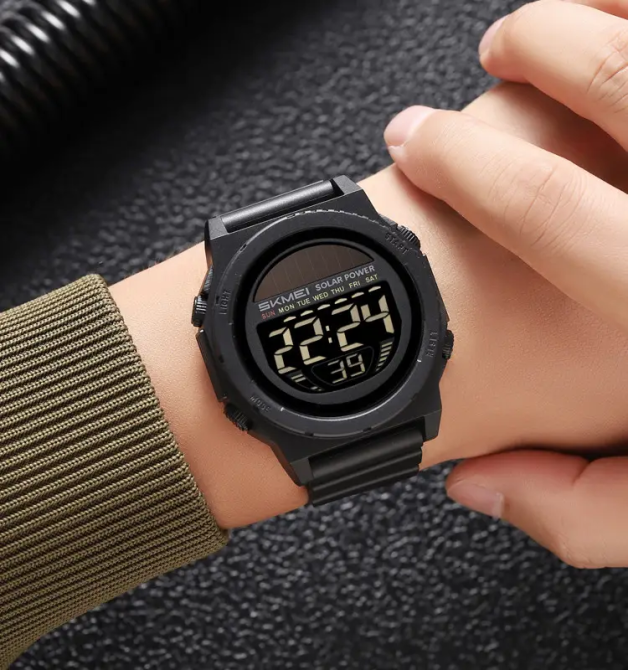Часы мужские наручные на солнечной батарее Skmei 2358 solar (Черный с черным) Киев - изображение 7