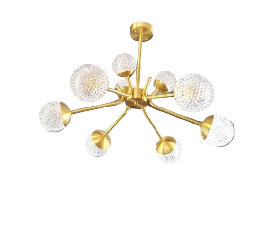 Люстра светодиодная потолочная Светлячок 5003 (Золотистый) 9 плафонов Киев