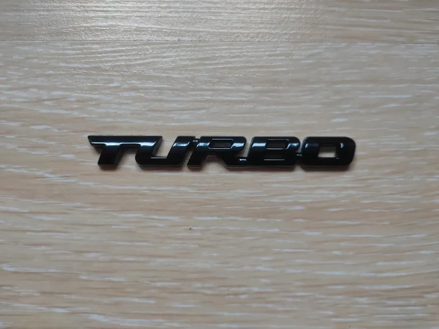 Авто наклейка Turbo Чорна Металева Київ - фото 1