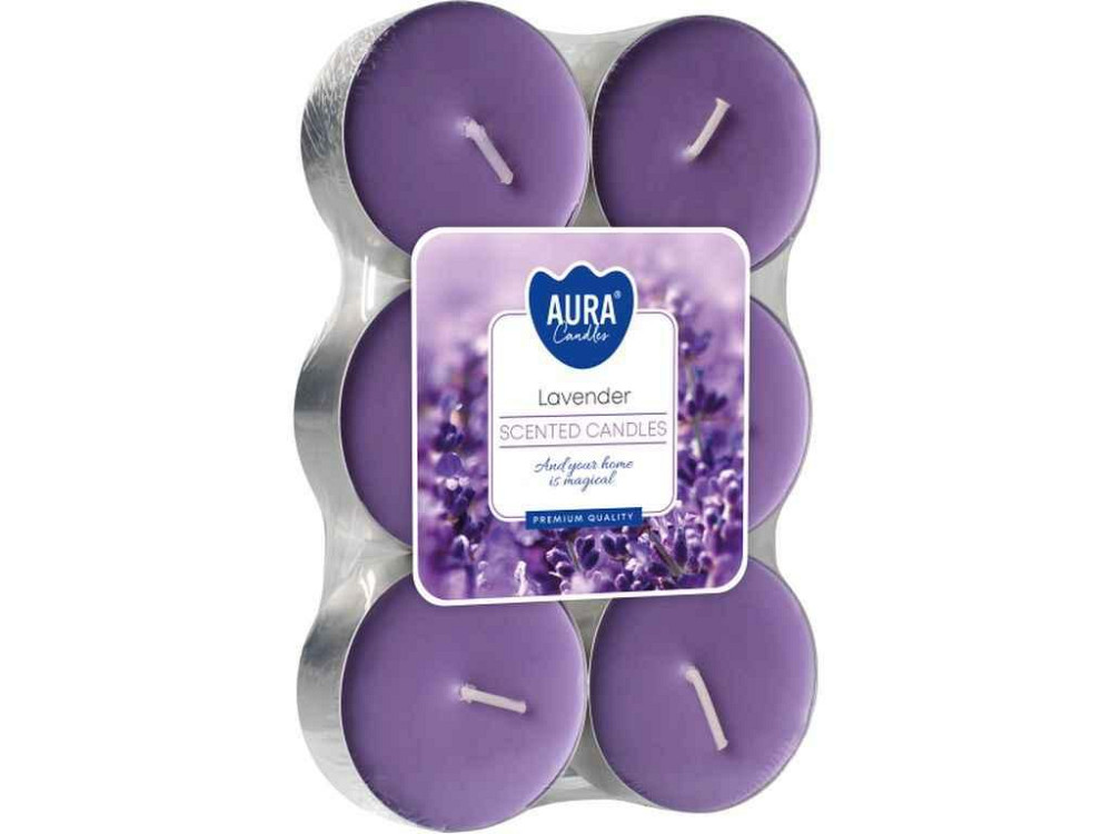 Свічка-таблетка ароматизована h=2,2см ø5,7см 6шт/уп арт.Р 35-6 Лаванда ТМ BISPOL Київ - фото 1