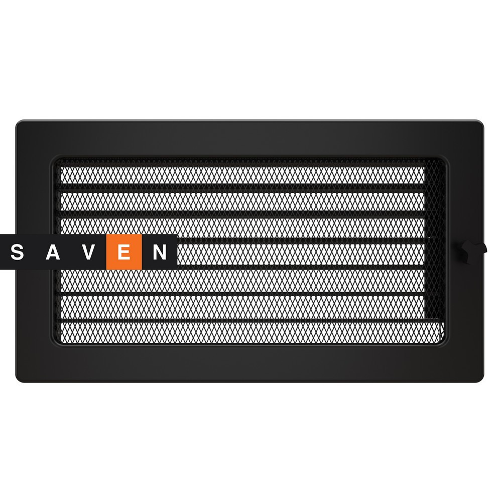 Вентиляційна решітка для каміна SAVEN 17х30 чорна з жалюзі Львів - фото 1