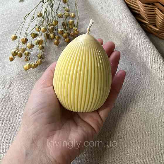 Ніжний великодній подарунок «Весняне диво» - свічка-яйце ручної роботи ,керамічна пташка Ірпінь
