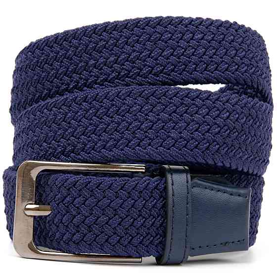 Текстильний чоловічий ремінь класика Vintage 20524 Синій Київ
