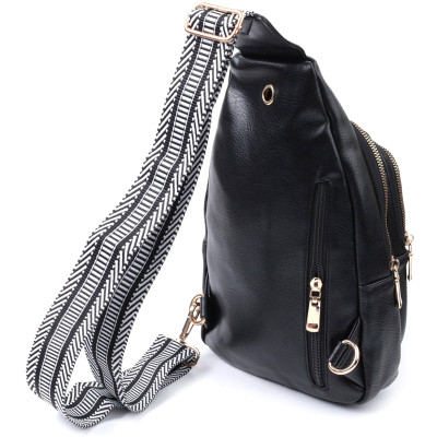 Сумка Vintage Женская с одной лямкой через плечо из экокожи Черная (22759) Винница - изображение 6