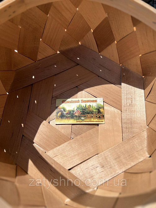 Кошик плетений зі шпону великий Київ - фото 5