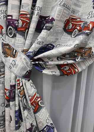 Комплект готовых фото-штор VR-Textil Classic Car № 1499ш Разноцветный 150х270 см 2 шт (33-0397) Киев