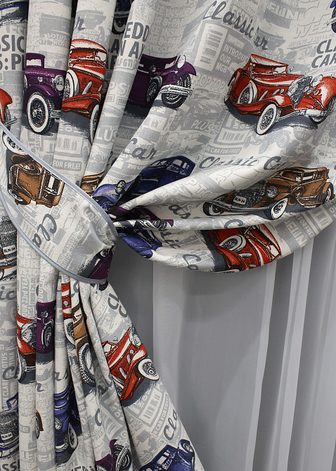 Комплект готових фото-штор VR-Textil Classic Car № 1499ш Різнобарвний 150х270 см 2 шт (33-0397) Київ - фото 5