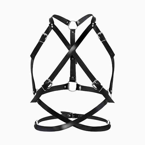 Портупея жіноча Art of Sex - Agnessa Leather harness, Чорний L-2XL Sex Aura Київ