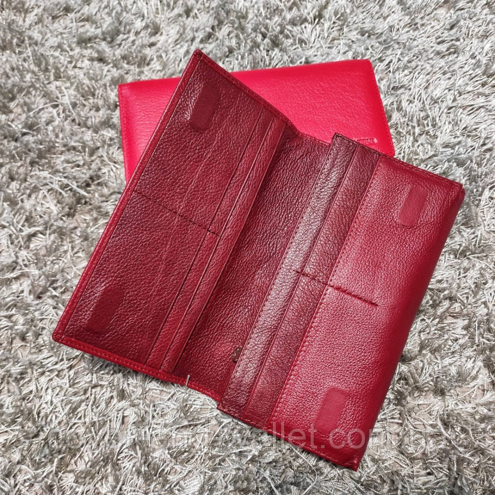 Бордовый женский кошелек на магнитах под много карт Marco Coverna Киев - изображение 2