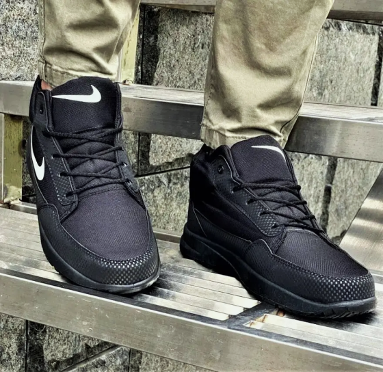 Високі Зимові Кросівки Nike Чоловічі на Хуху Чорні Найк (розміри: 41,42,43,44,45) Дніпро