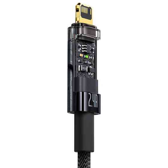 Кабель Baseus Explorer Series Auto Power-Off Fast Charging Data Cable USB to IP 2.4A 1m Black Київ