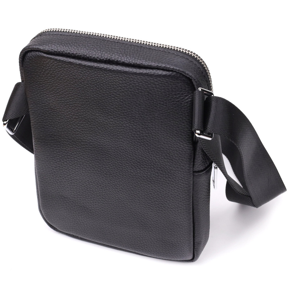 Зручна вертикальна сумка для чоловіків з натуральної шкіри Vintage 22862 Чорний Київ - фото 9