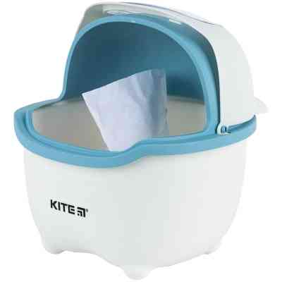 Кошик для паперів Kite Настільний контейнер для сміття, біло-блакитний (K24-009-6) Вінниця