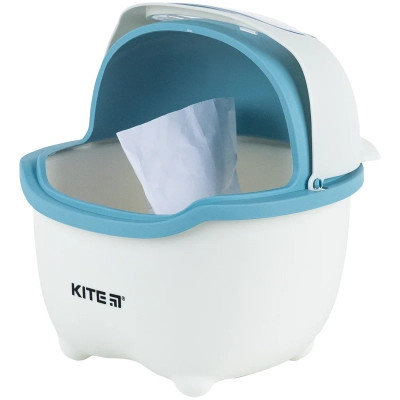 Кошик для паперів Kite Настільний контейнер для сміття, біло-блакитний (K24-009-6) Вінниця - фото 4