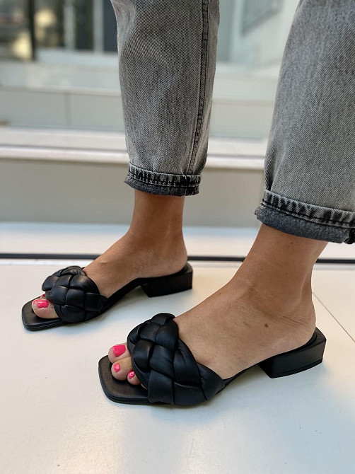 ARLEN Шльопанці жіночі ARLEN Ш-Коса чорні (літо, шкіра натуральна) (4875) Коломыя - изображение 2