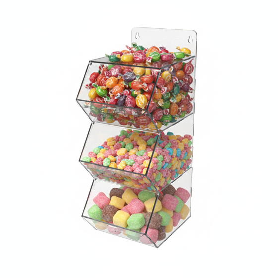 Диспенсер EKOSTAR вертикальный для мармеладов, снеков, орехов 3 ячейки Киев