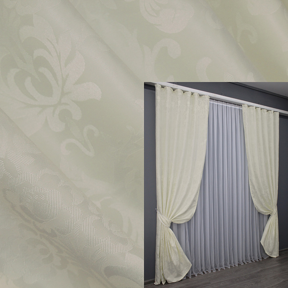 Комплект готових штор VR-Textil Софт № 1441ш Молочний 140х270 см 2шт (33-0339) Київ - фото 1