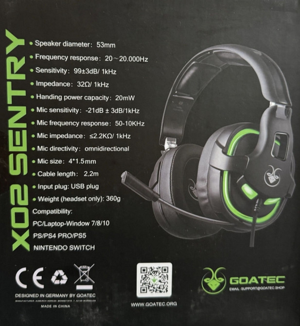 Навушники GOATEC SENTRY X02 Київ - фото 1