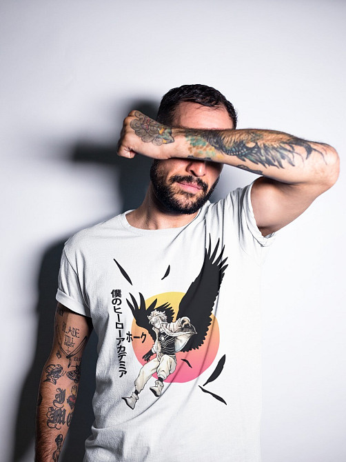 Футболка для мальчика аниме Хавкс Бой Бирд Мй оверсайз (рост от 165 до 180 ) Черний AnimeJ0523m Днепр - изображение 2