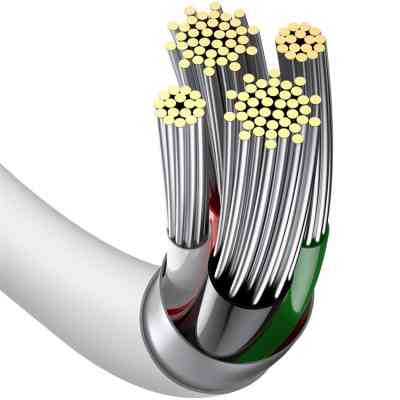 Дата кабель USB 2.0 AM to Lightning 1.0m 2.4A white Baseus (CALYS-A02) Вінниця